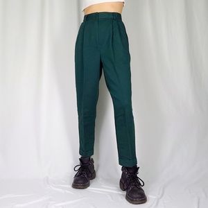 Vintage forest green trousers high waisted